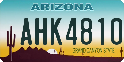 AZ license plate AHK4810