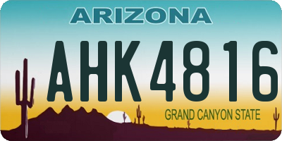 AZ license plate AHK4816