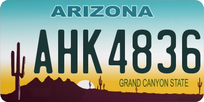 AZ license plate AHK4836