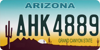 AZ license plate AHK4889