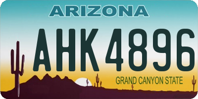 AZ license plate AHK4896
