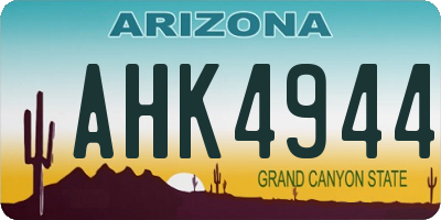 AZ license plate AHK4944