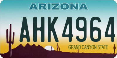 AZ license plate AHK4964