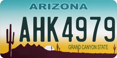 AZ license plate AHK4979