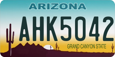 AZ license plate AHK5042