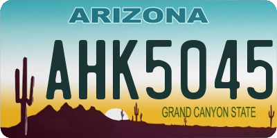 AZ license plate AHK5045
