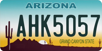 AZ license plate AHK5057