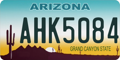 AZ license plate AHK5084