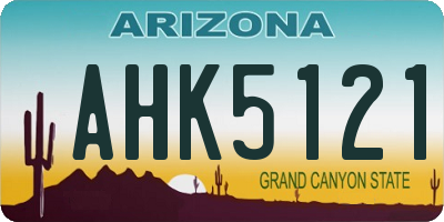 AZ license plate AHK5121