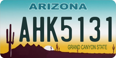 AZ license plate AHK5131