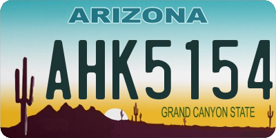 AZ license plate AHK5154