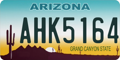 AZ license plate AHK5164