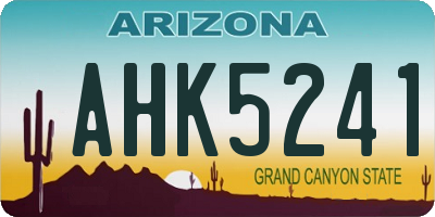 AZ license plate AHK5241