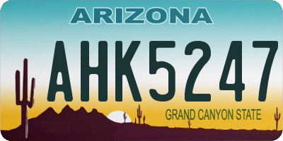 AZ license plate AHK5247