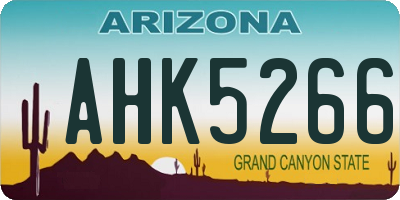 AZ license plate AHK5266