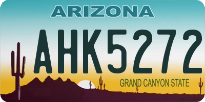 AZ license plate AHK5272