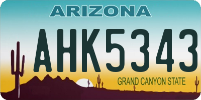 AZ license plate AHK5343