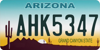 AZ license plate AHK5347