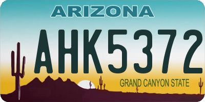 AZ license plate AHK5372
