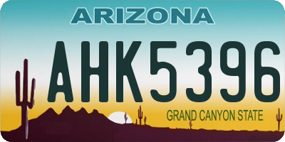 AZ license plate AHK5396