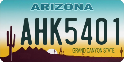 AZ license plate AHK5401