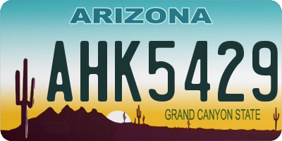 AZ license plate AHK5429
