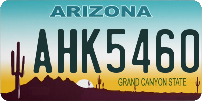 AZ license plate AHK5460