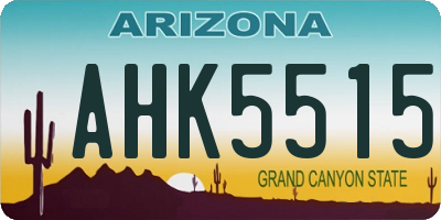 AZ license plate AHK5515