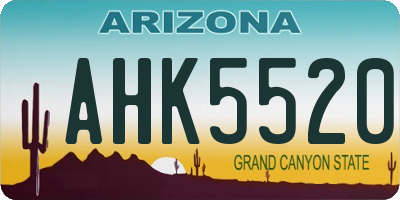 AZ license plate AHK5520
