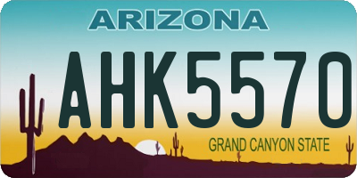 AZ license plate AHK5570