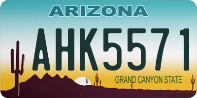 AZ license plate AHK5571