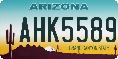 AZ license plate AHK5589