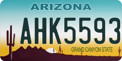 AZ license plate AHK5593