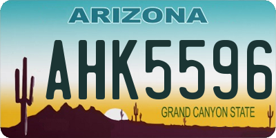AZ license plate AHK5596