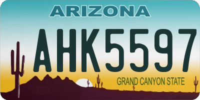 AZ license plate AHK5597