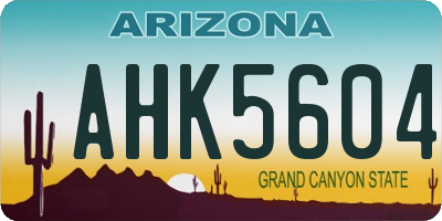 AZ license plate AHK5604