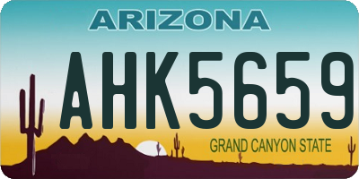 AZ license plate AHK5659