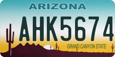 AZ license plate AHK5674
