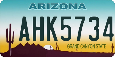 AZ license plate AHK5734
