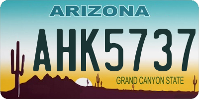 AZ license plate AHK5737