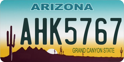 AZ license plate AHK5767