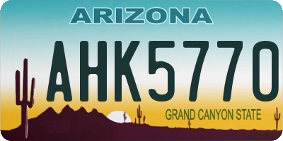 AZ license plate AHK5770