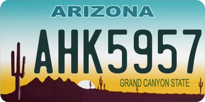 AZ license plate AHK5957