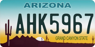 AZ license plate AHK5967