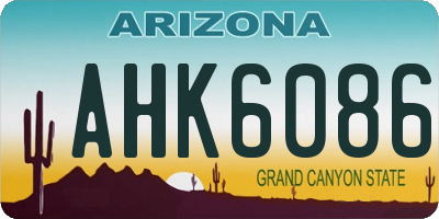 AZ license plate AHK6086