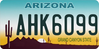 AZ license plate AHK6099