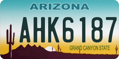 AZ license plate AHK6187