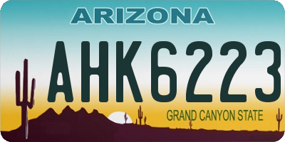 AZ license plate AHK6223