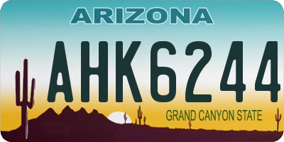 AZ license plate AHK6244
