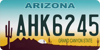 AZ license plate AHK6245
